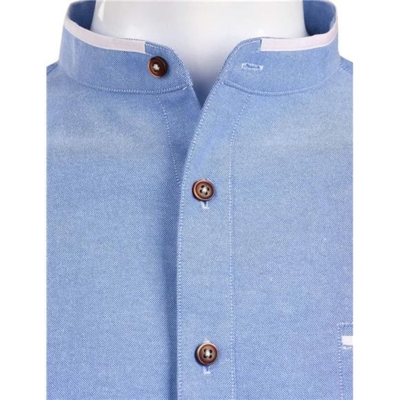 Pink Slim Straight Fit Mandarin Collar Long Sleeves Cotton Men's Shirt by Being Human Clothing main image 0